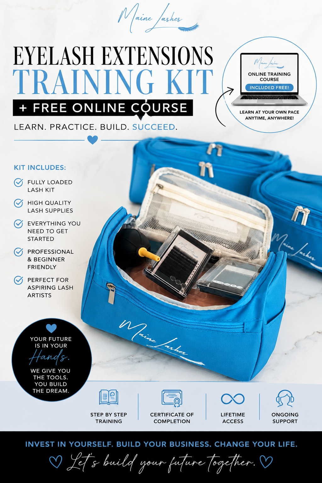 Eyelash Extensions Training Kit + FREE ONLINE TRAINING COURSE